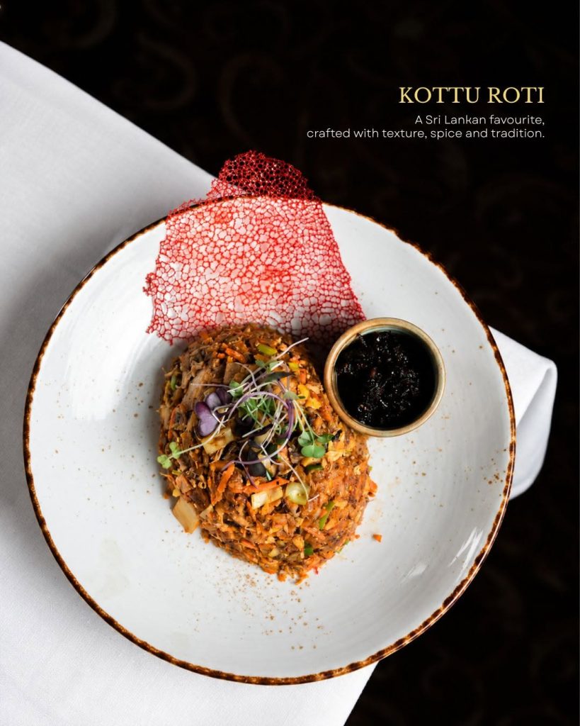 Kottu Roti, a Sri Lankan street-food favourite, served fine dining style at Waadiya Sri Lankan restaurant in Melbourne